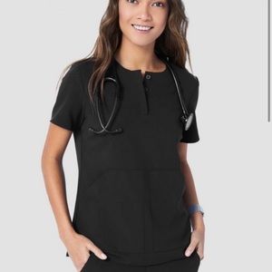 Figs Kasane Black Scrub Top Size XS